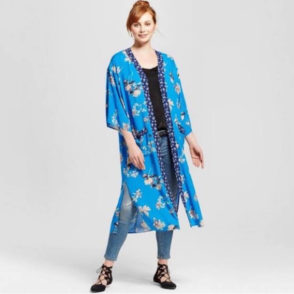 NWOT Boho Opwn Front Kimono Floral Duster  Cardigan